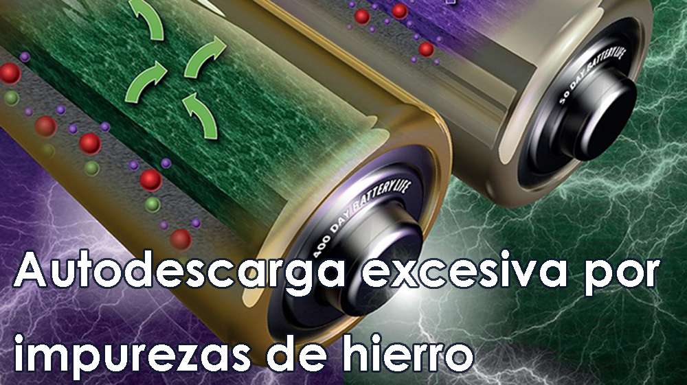 Excessive self-discharge caused by iron impurities