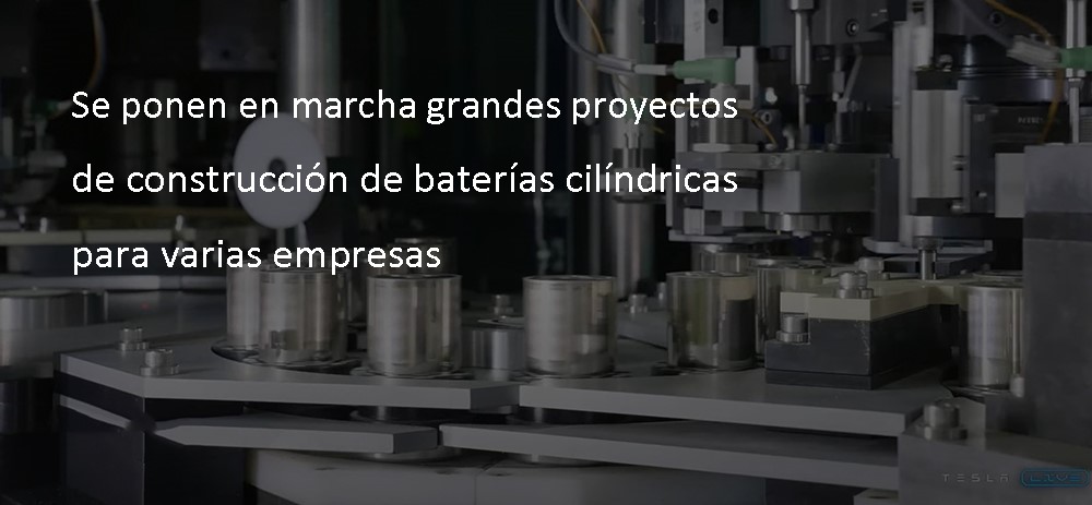 Large cylindrical battery construction projects of several companies put into operation