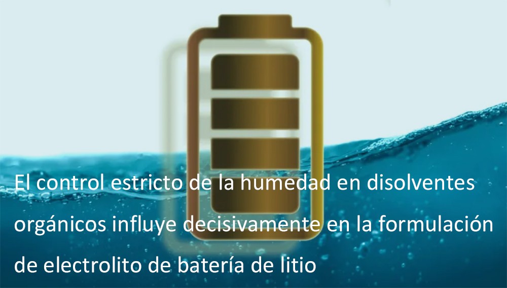 Strict control of the moisture of organic solvents has a decisive influence on the formulation of lithium battery electrolytes