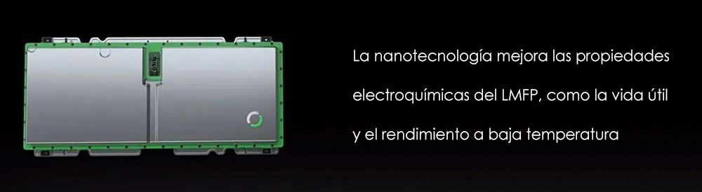 La nanotecnología mejora las propiedades electroquímicas del LMFP, como la vida útil y el rendimiento a baja temperatura