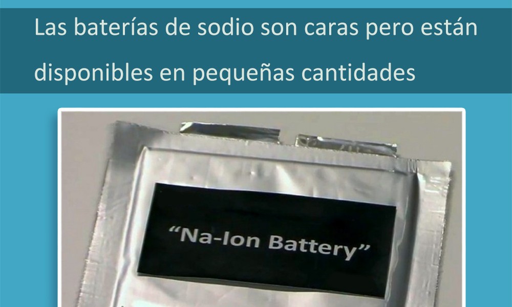 Las baterías de sodio son caras pero están disponibles en pequeñas cantidades